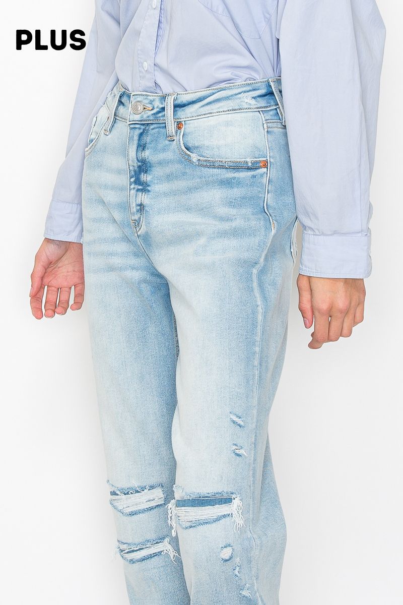 Plus High Rise Straight Jeans in P-18 view 2 - High-Waisted - Plus Jeans High Waisted (bottom)