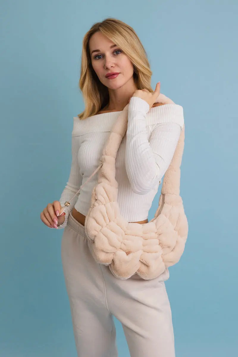 Plush Cloud Knit Cross Body Bag ☁️ - MeeeShop Women's Fashion