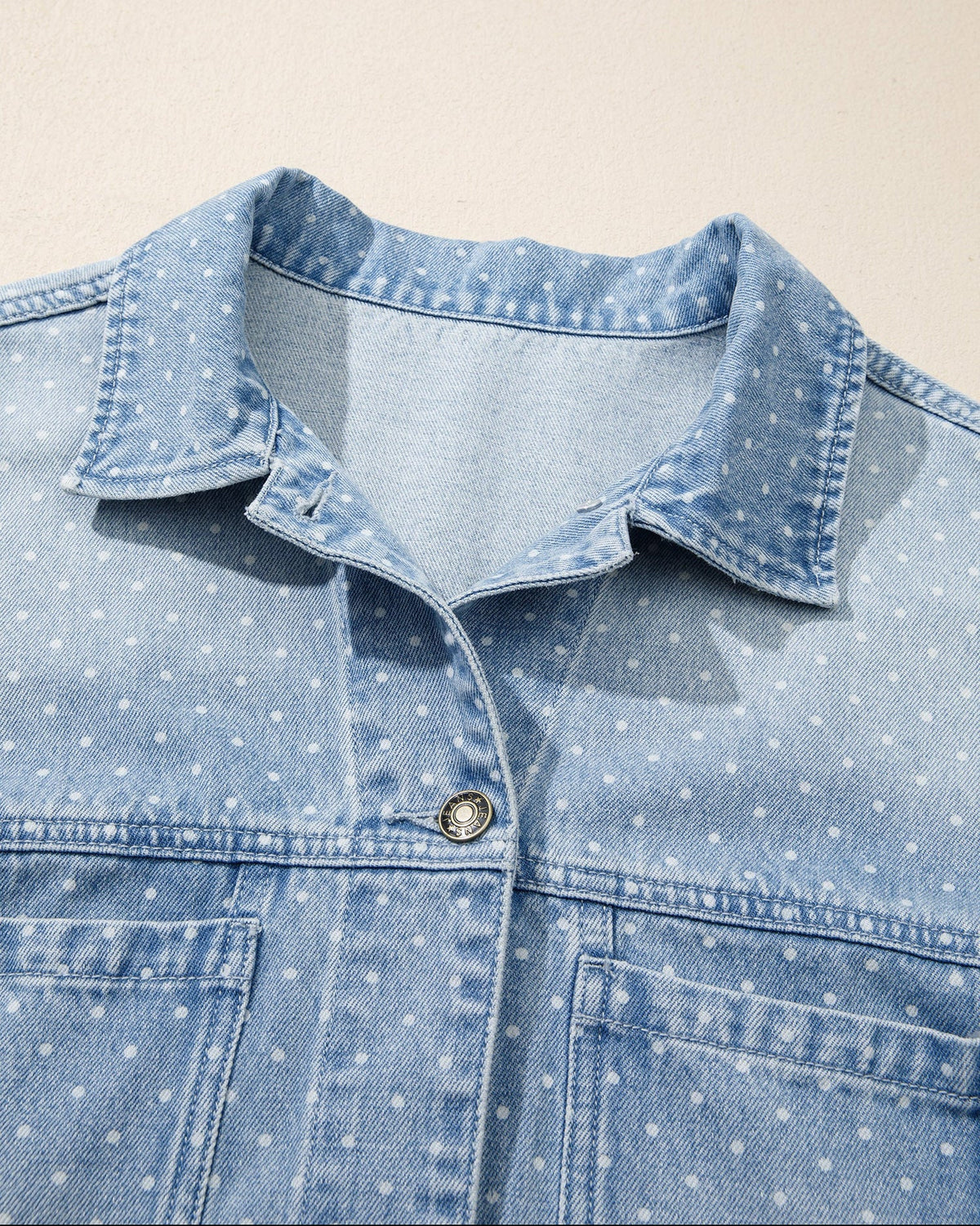 Polka Dot Denim Jacket in L view 3 - Pol Jacket (bottom)