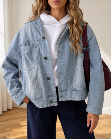 Polka Dot Denim Jacket in M view 2 - Pol Jacket (bottom)
