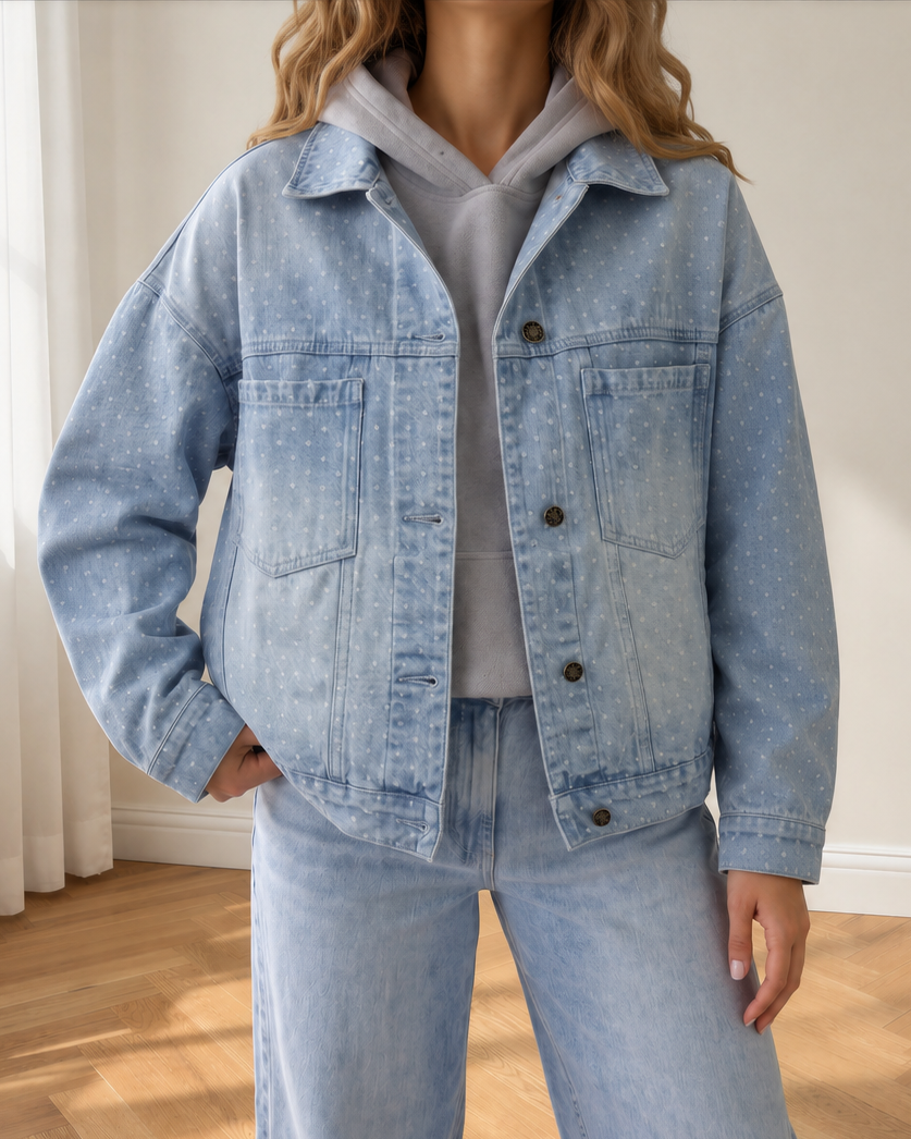 Polka Dot Denim Jacket in S - Pol Jacket (bottom)