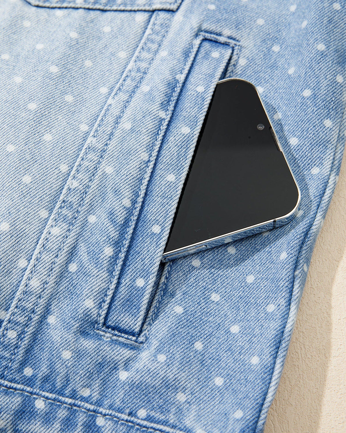 Polka Dot Denim Jacket view 7 - Pol Jacket (bottom)