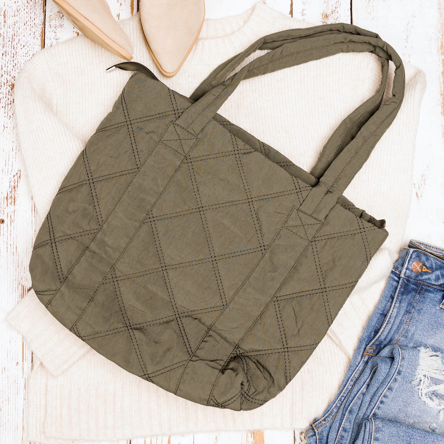 Quilted Tote view 13 - Quilted Tote Bag