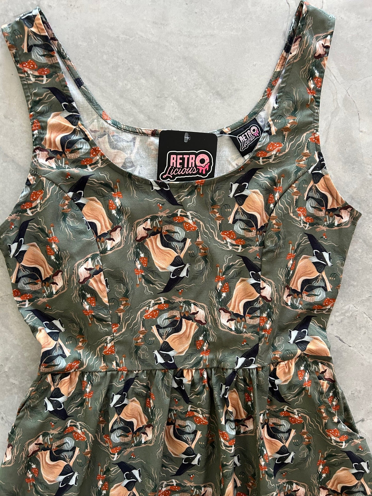Retrolicious Badger Fit & Flare Dress in 1X view 6 - Badger Dress