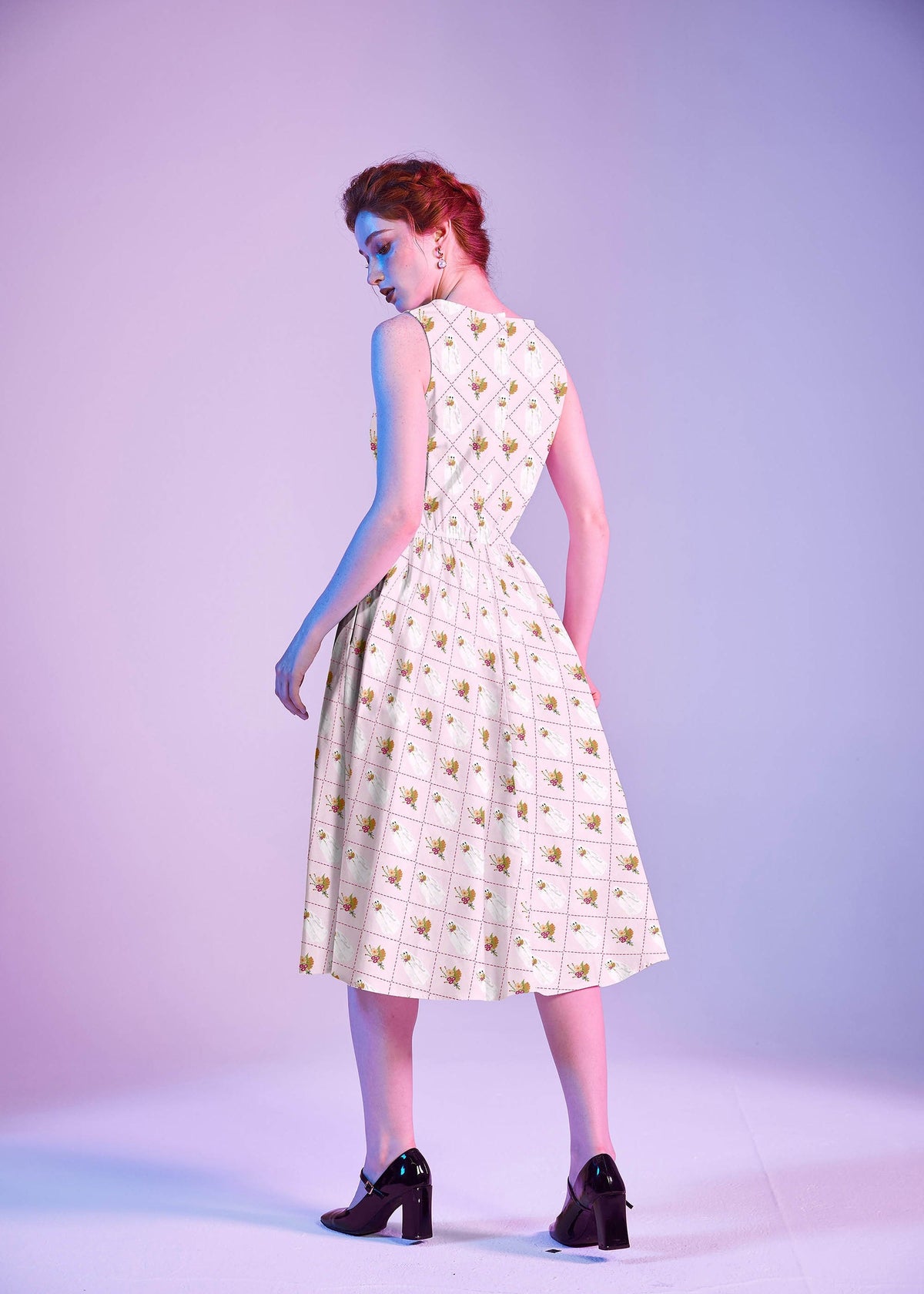 Retrolicious Boo Midi Dress in 1X view 6 - Babyboo Midi Dress