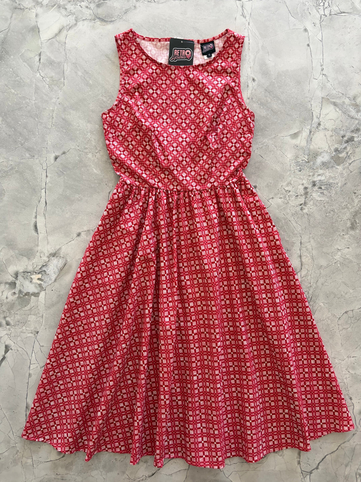Retrolicious Red Diamond Midi Dress in XL view 5 - Red Diamond Dress Shoes