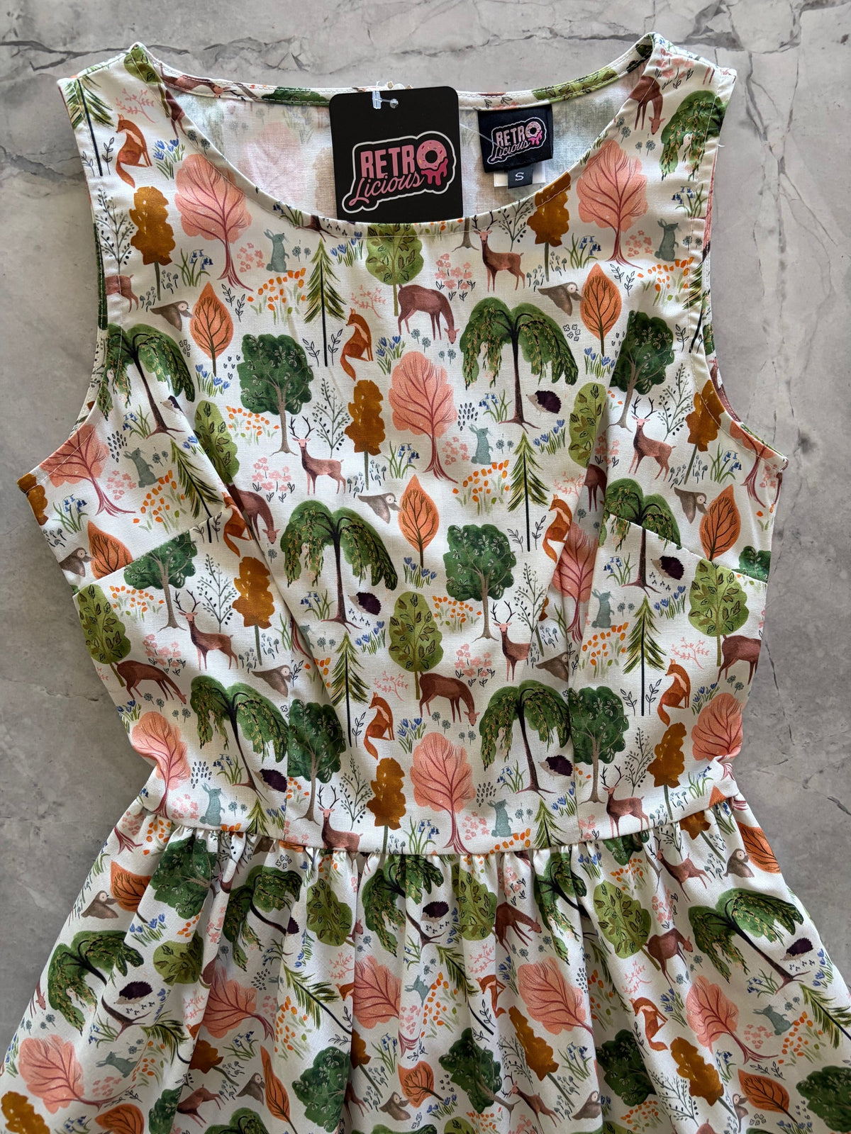 Retrolicious Woodland Vintage Dress in Cream - MeeeShop Women's Fashion