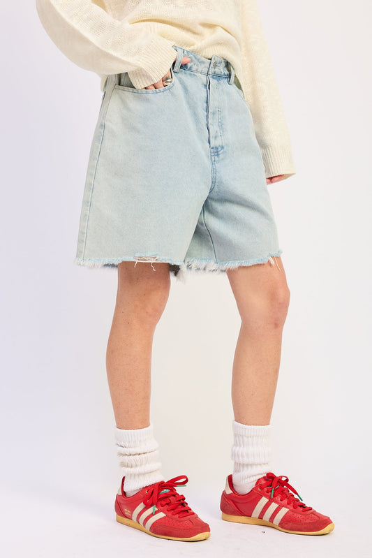 Riley Denim Shorts in M view 2 - Riley Denim Shorts In Saxe Blue Aknvas (bottom)