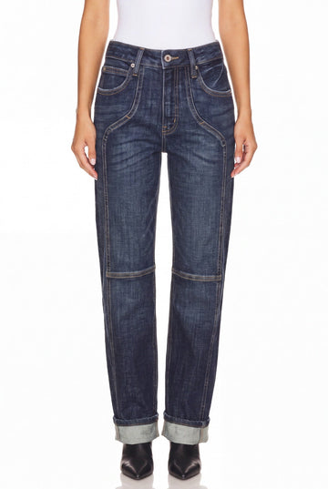 Romy High Rise Western Straight Jeans in 3 (25) view 2 - High-Waisted (bottom)