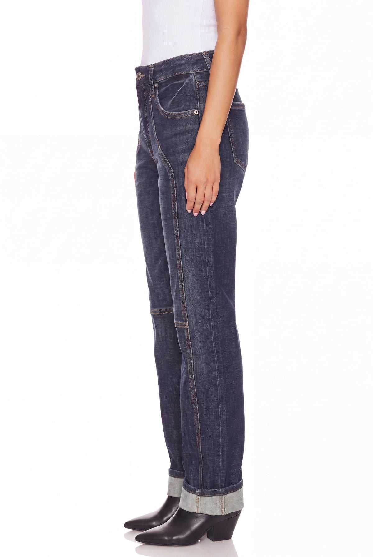 Romy High Rise Western Straight Jeans in 5 (26) view 3 - High-Waisted (bottom)