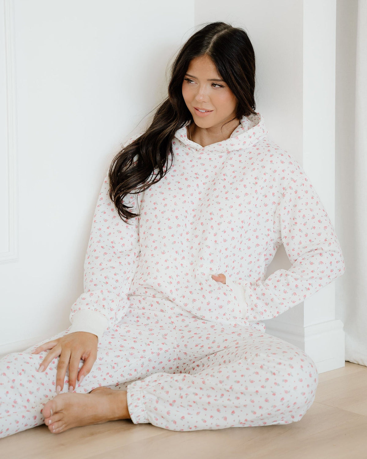 Rose Hoodie Sheath Sweatpants Set in L view 3 - Rose Sleeve Hoodie (top)