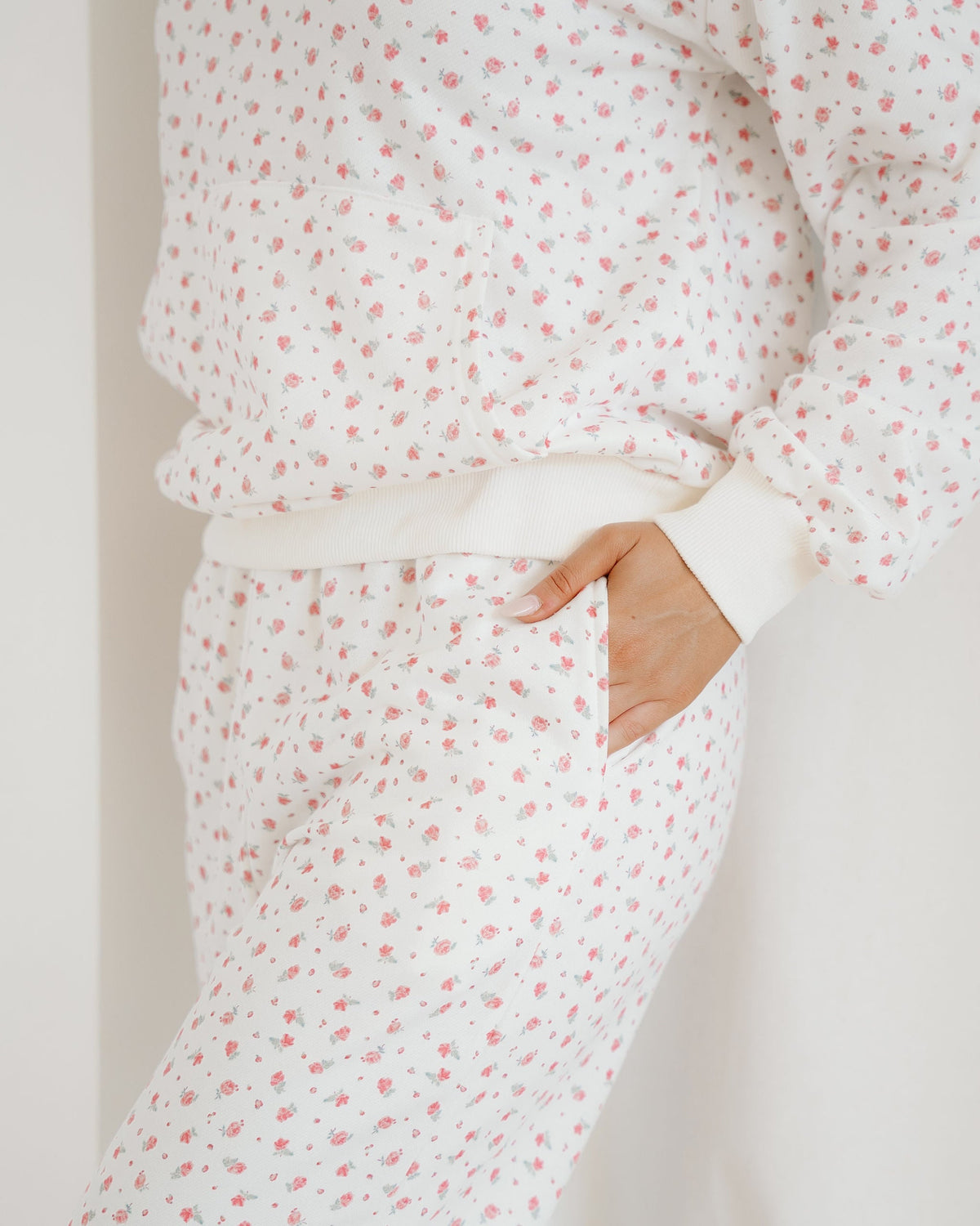 Rose Hoodie Sheath Sweatpants Set view 5 - Rose Sleeve Hoodie (top)
