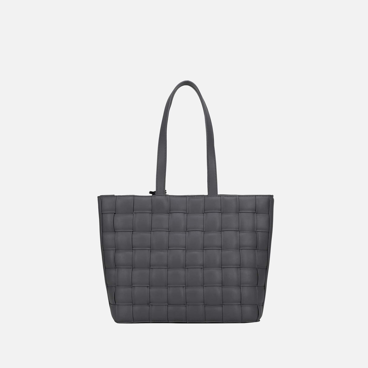 Rowan Woven Tote Bag in Charcoal Grey view 3 - Bag Tote