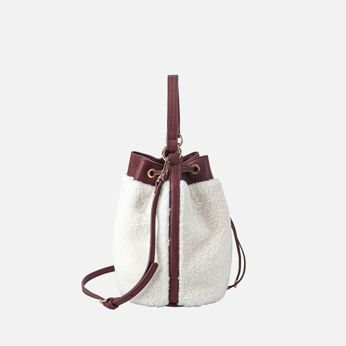 Saryn Faux Fur Bucket Bag and Set in Indigo view 4 - Farryn Crossbody Bag (one-piece)