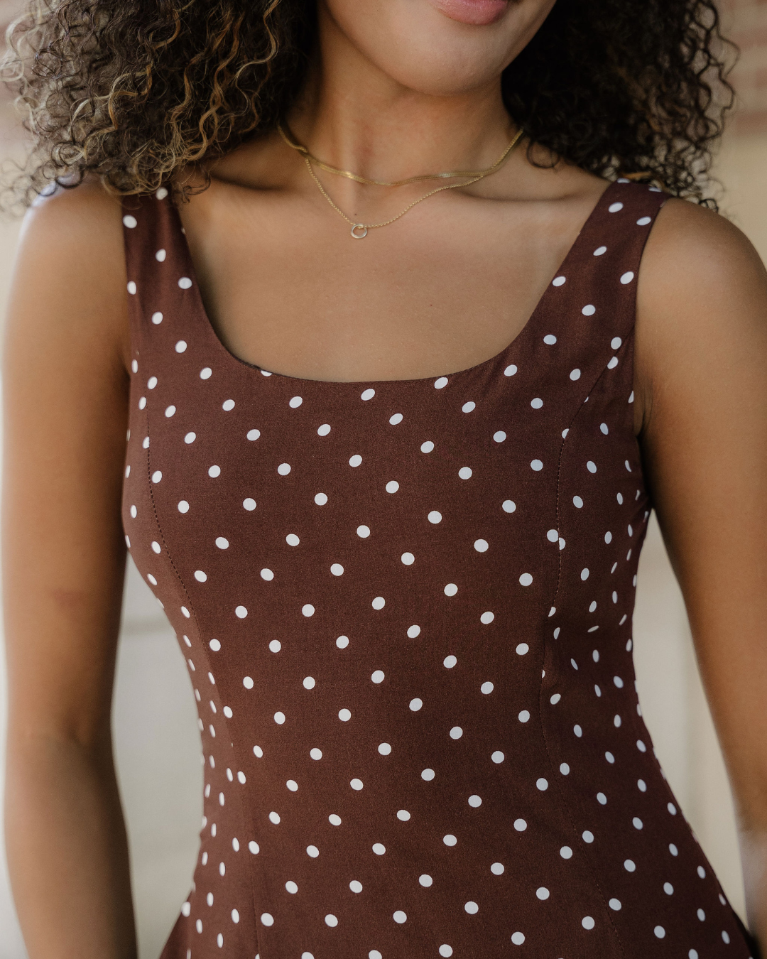 Scottie Polka Dot Print Square Neck Sleeveless Vacation Long Dress view 5 - Summer Outfit Idea - Pol Dress