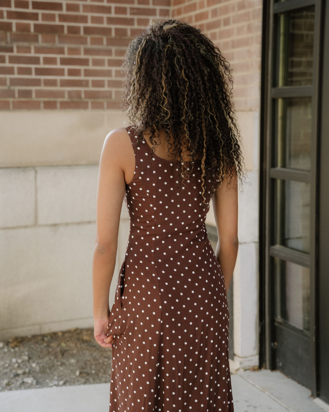 Scottie Polka Dot Print Square Neck Sleeveless Vacation Long Dress view 7 - Summer Outfit Idea - Pol Dress