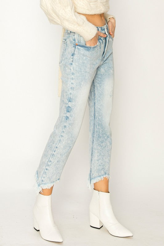 Serena plus High Rise Crop Flare Jeans in P-22 view 4 - High-Waisted (bottom)