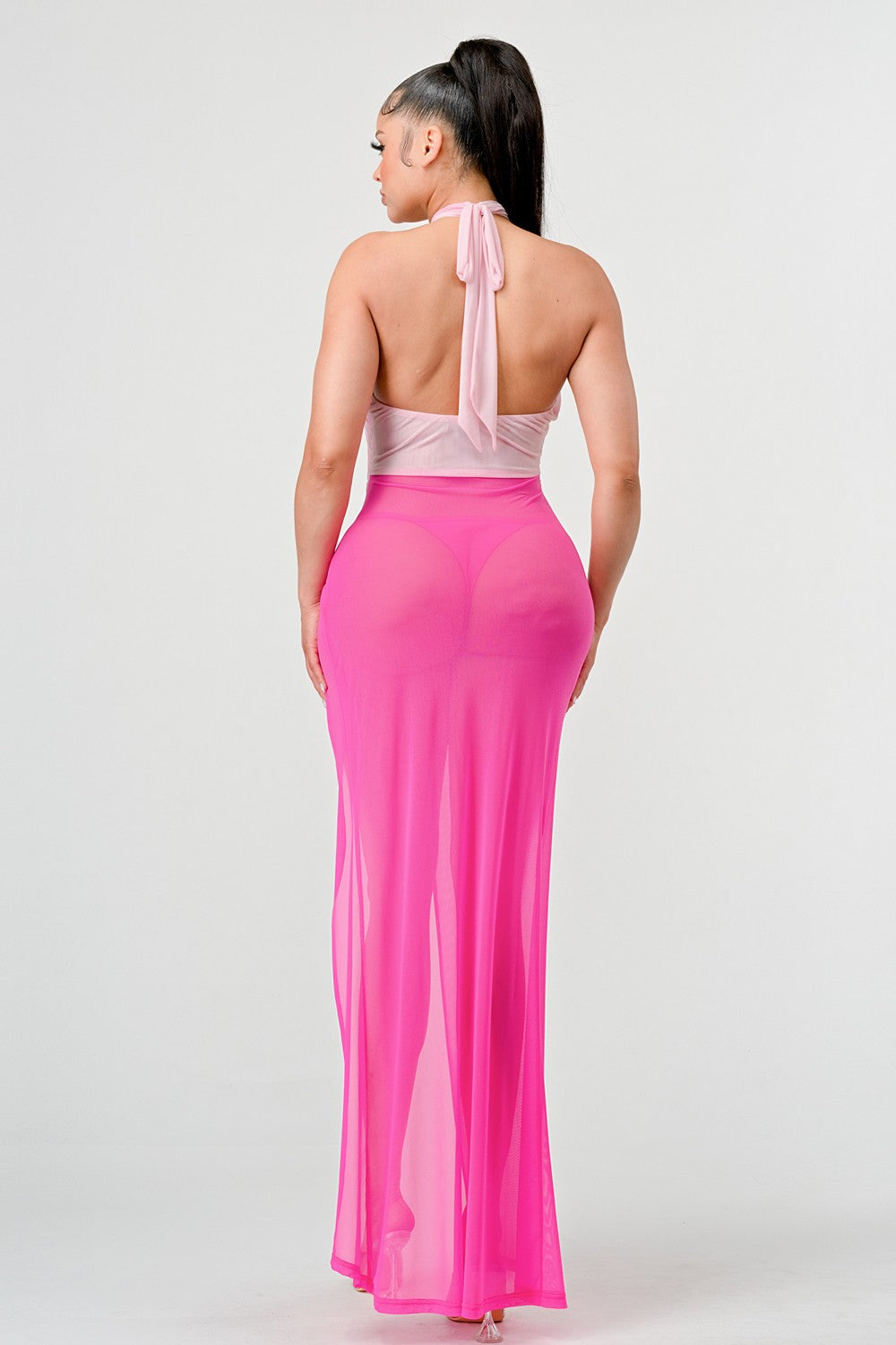 Sexy Tie Around High Slit Dress view 10