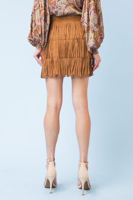 She Deserves a Crown Mini Skirt in CAMEL view 2
