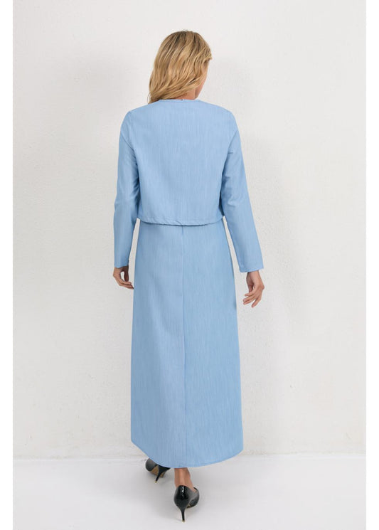Sky Blue Ease Midi Set in S view 2 - Sky Blue Set Women (dress)