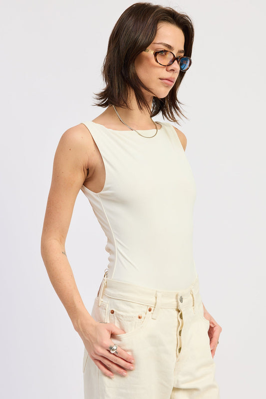 Solara Bodysuit in Off-White view 2 - Showpo Solara Bodysuit (one-piece)