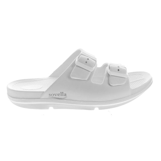 Sovella Active Recovery Sandals Women's Pf Buckle Slide White in 5 view 2 - Sovella Athletic Shoes