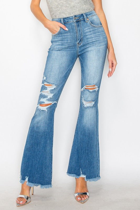 Stellar High Rise Flare Jeans in 0 (23) view 2 - High-Waisted - Stella High Rise Jeans (bottom)