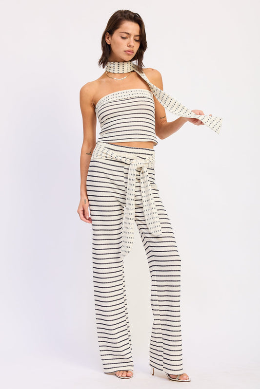 Stria Striped Pants in Ivory Stripe view 2 (bottom)