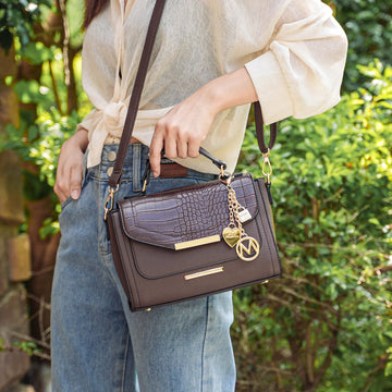 Sylvie Shoulder Bag in Coffe view 2 - Sylvie Shoulder Bag Staud