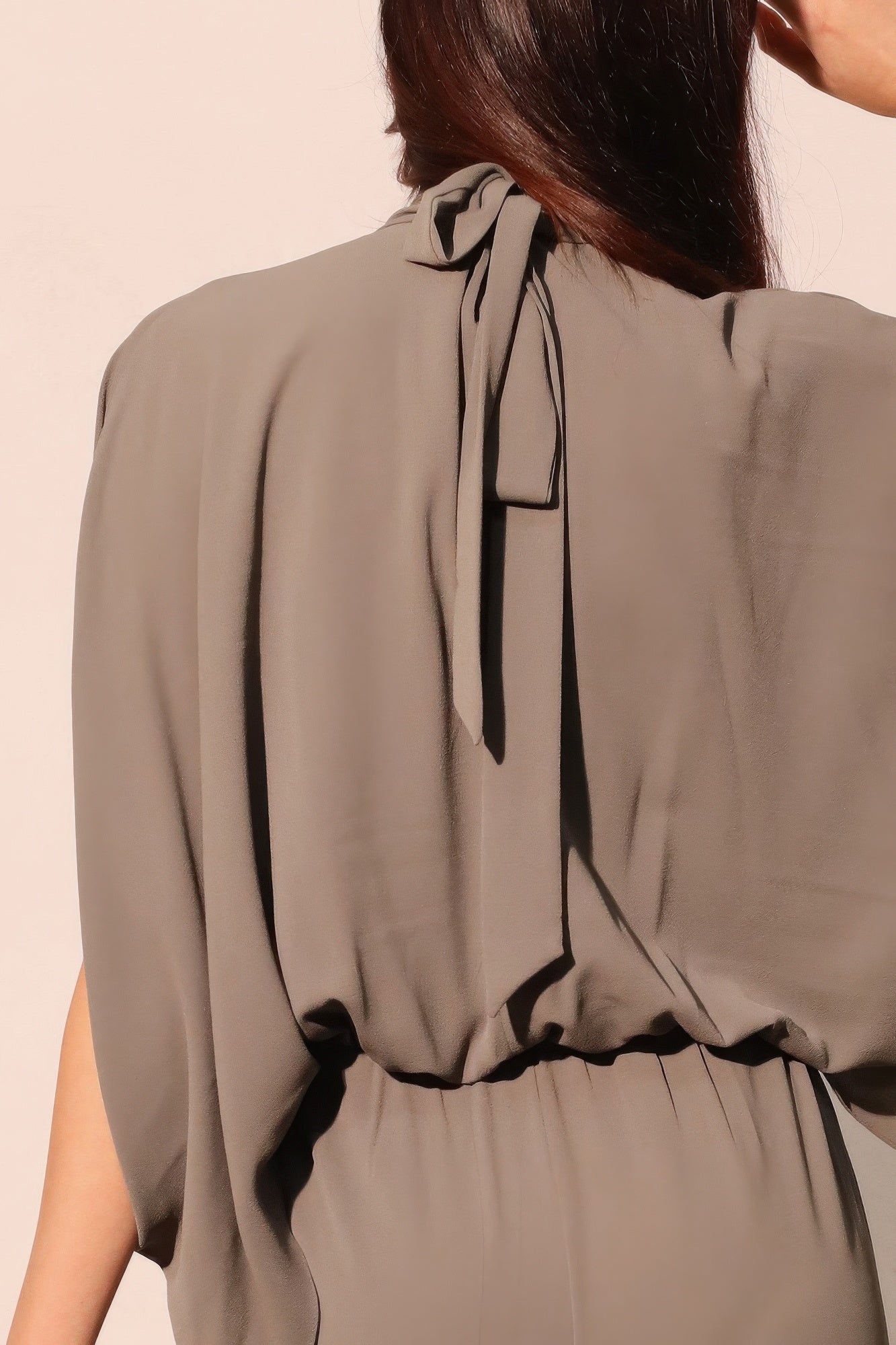 Textured Solid Mock Neck Caftan Jumpsuit view 5 (one-piece)