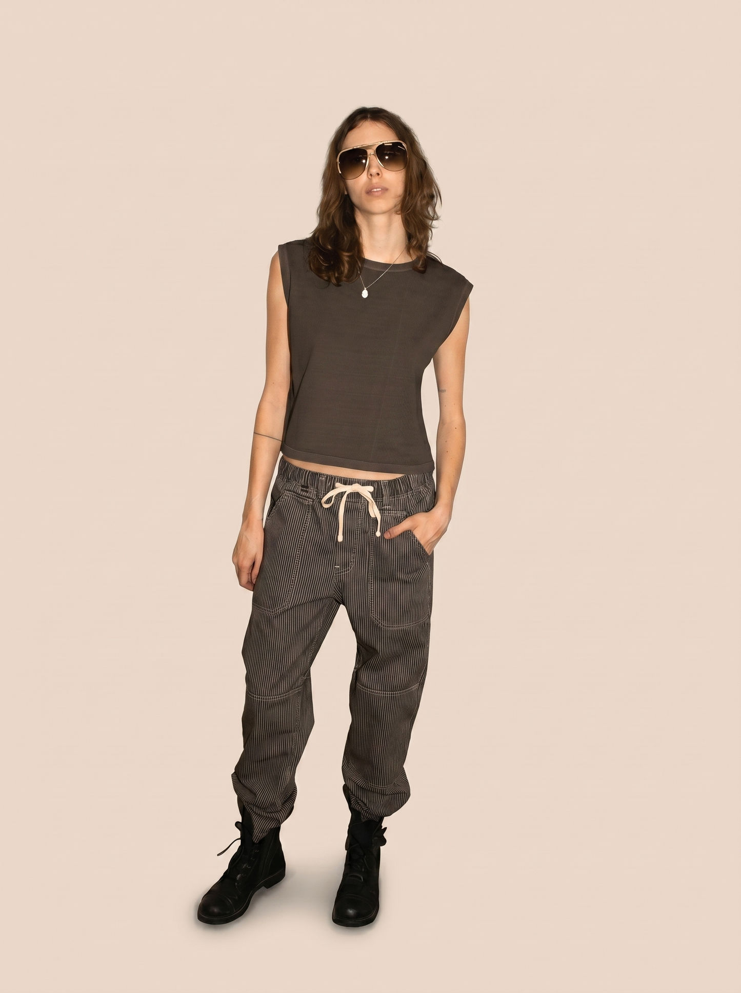 The Ana Tank 2.0 - Vintage Black in M view 3 - Ana Black Tank Top