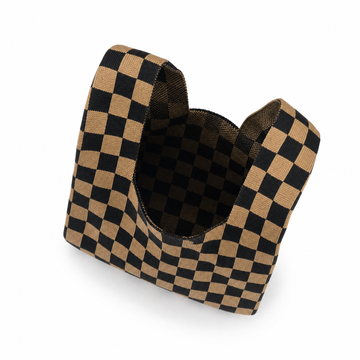 The Classic Checkered Brown Handbag in Medium view 2