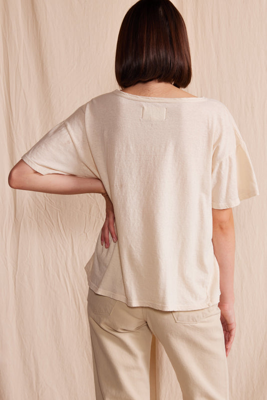 The Easy Tee in Ecru view 2 - Easy Teen Jobs (top)