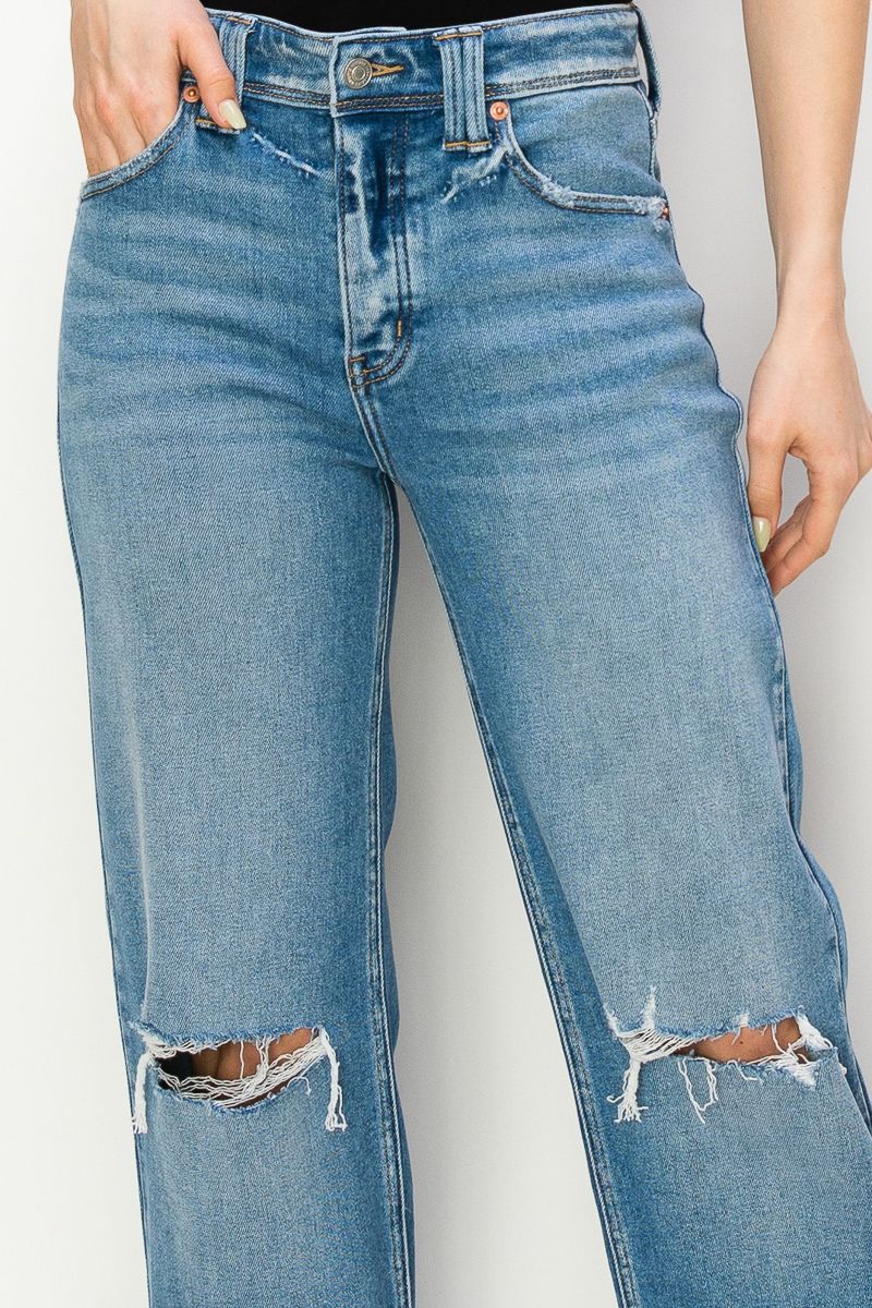 Tummy Control High Rise Relaxed Straight Leg Jeans in 3 (25) view 2 - High-Waisted - Tummy Control Jeans For Women