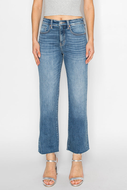 Tummy Control High Rise Straight with Single Cuff Jeans in 3 (25) view 2 - High-Waisted - Tummy Control Jeans For Women