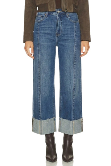 Ultra High Rise A-wide Jeans with 4 1/2" Cuff in Dark wash view 2 - High-Waisted - Ultra High Jeans Women (bottom)