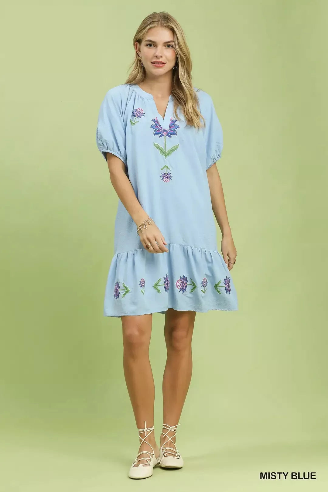 umgee embroidered floral Umgee Embroidered Floral Babydoll Dress view 5 (dress) - shop at us.meeeshop