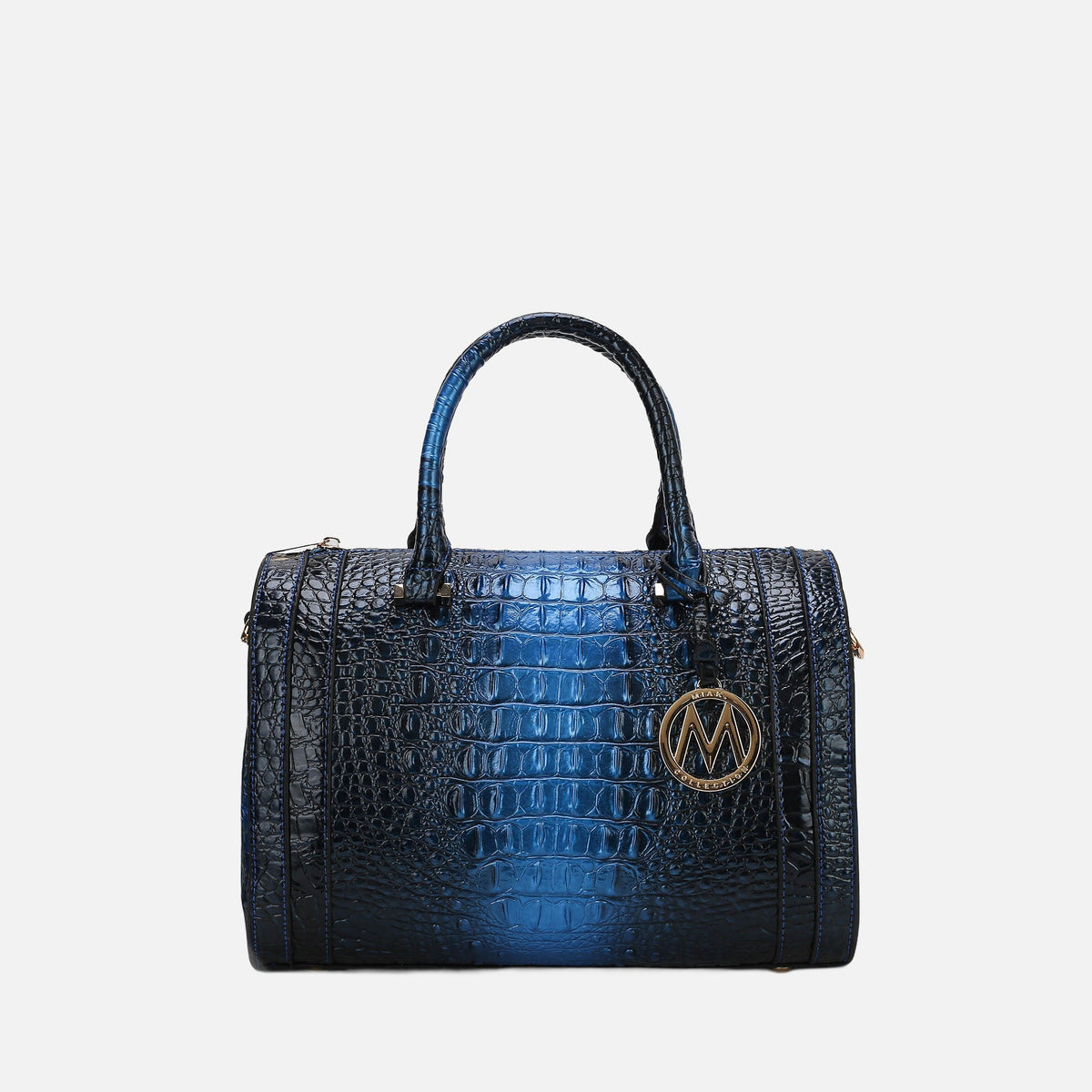 Usal Croc Satchel Bag in Croco Navy - Crocs Usa Bag