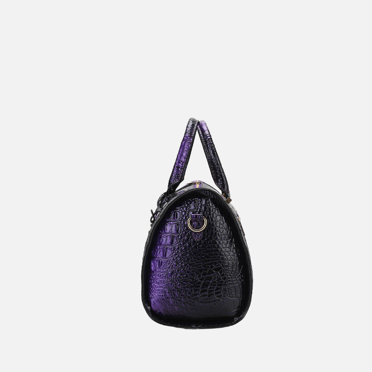 Usal Croc Satchel Bag in Croco Purple view 4 - Crocs Usa Bag