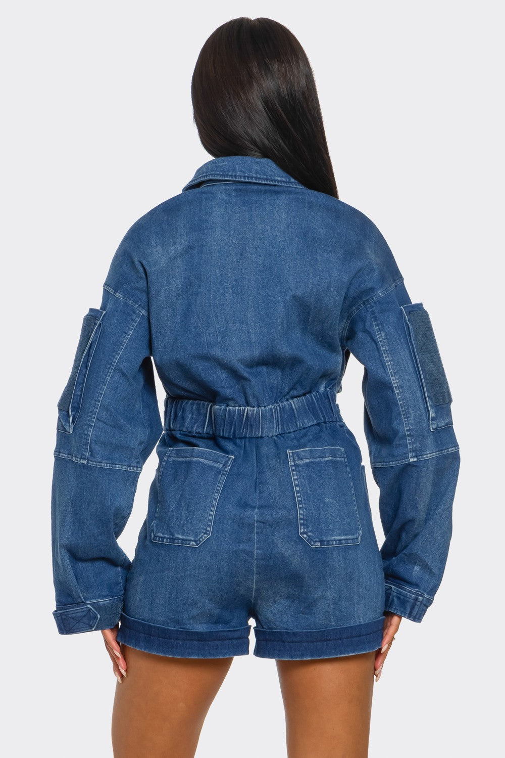 Utility Belted Khaki Romper – Cargo Pocket Detail view 10 - Belted Utility Romper (one-piece)
