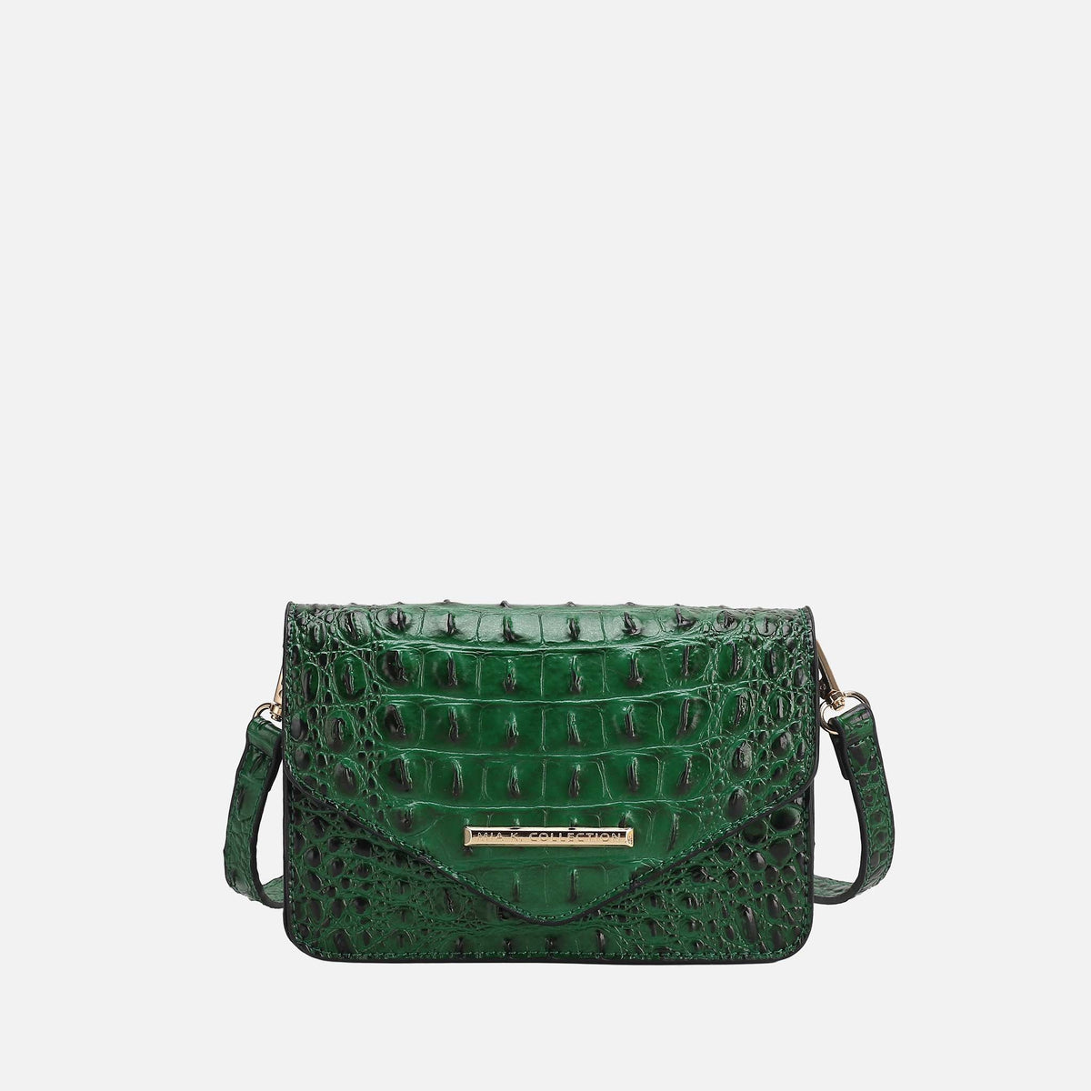 Vanta Solid Croc Saddle Bag in Croco Red view 6