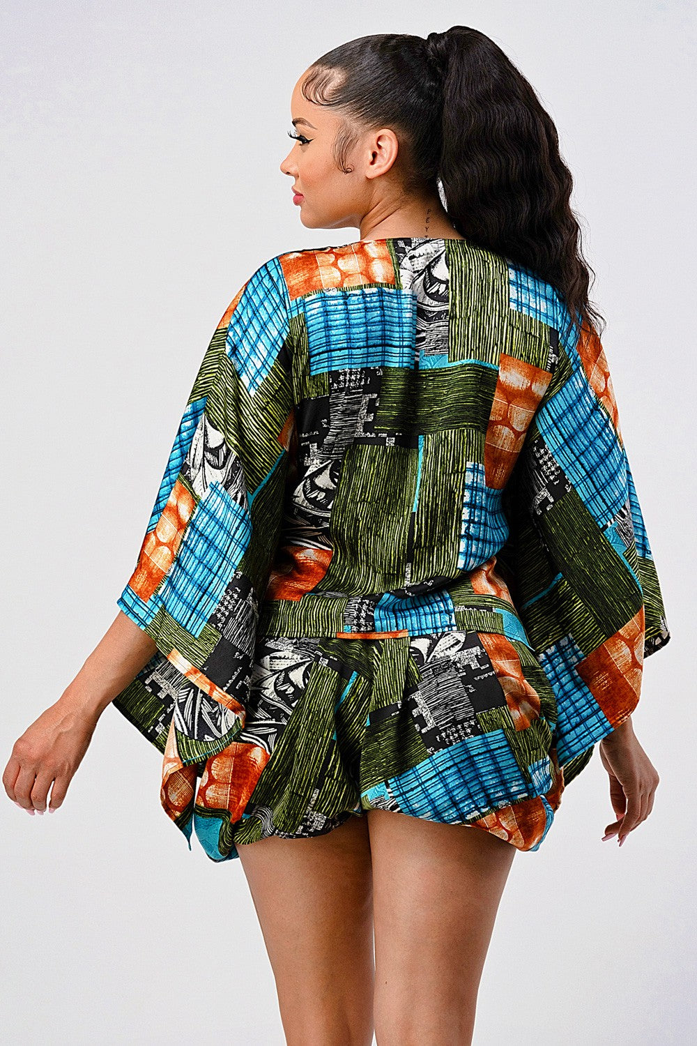 Vibrant Kimono Sleeve Romper view 7 - Kimono Romper (top)