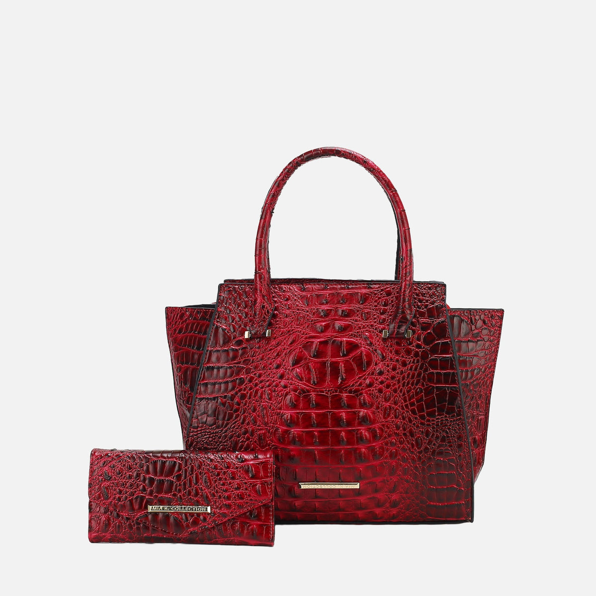 Viridiana Croc Tote Bag and Set in Croco Black - Viral Croc Bag (one-piece)