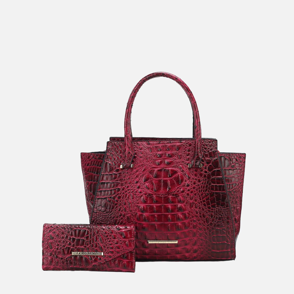 Viridiana Croc Tote Bag and Set in Croco Fuchsia view 3 - Viral Croc Bag (one-piece)