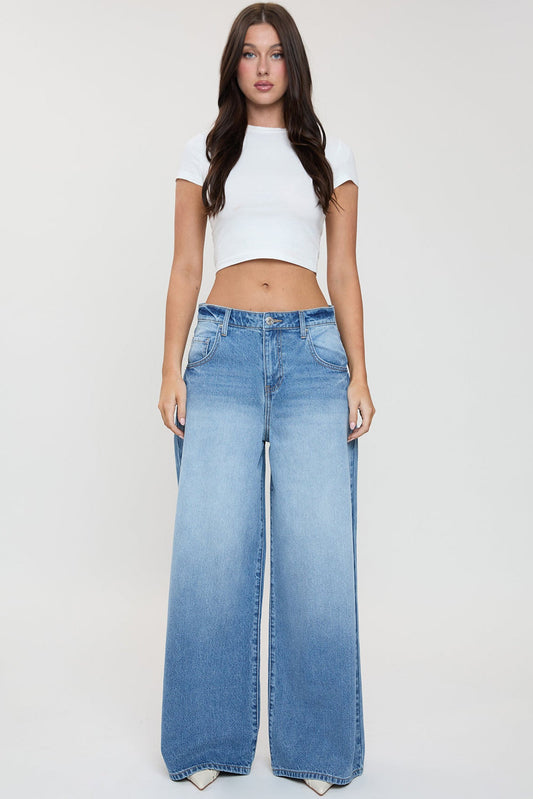 Women's Billie Baggy Wide Leg Jeans in M Medium Blue view 2 - Women'S Billie Jeans (bottom)