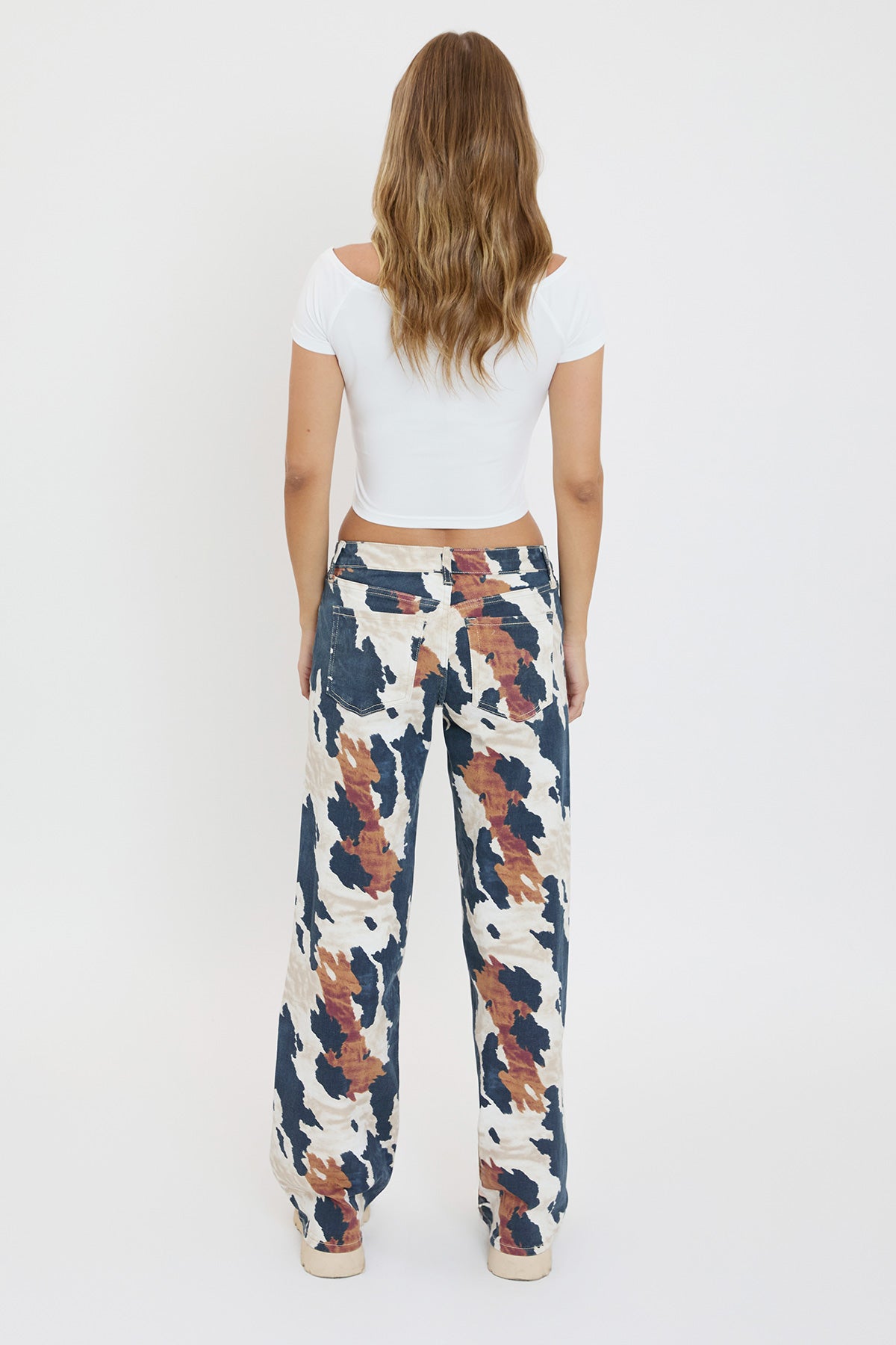 Women's Britney Printed Wide Leg Jeans in Dallas view 6 (bottom)