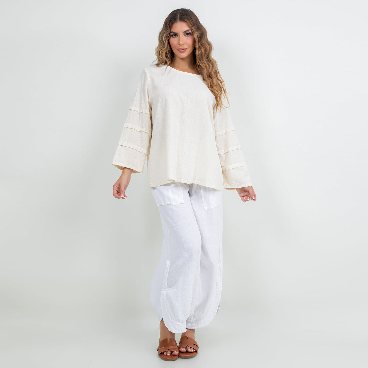 Women's Cotton Gauze Sabrina Top - MeeeShop Women's Fashion