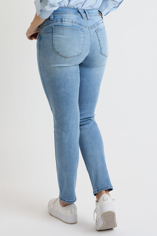 Women's High Rise Curve Confidence Straight Jeans in C Sky Blue view 2 - High-Waisted - Women High Jeans (bottom)