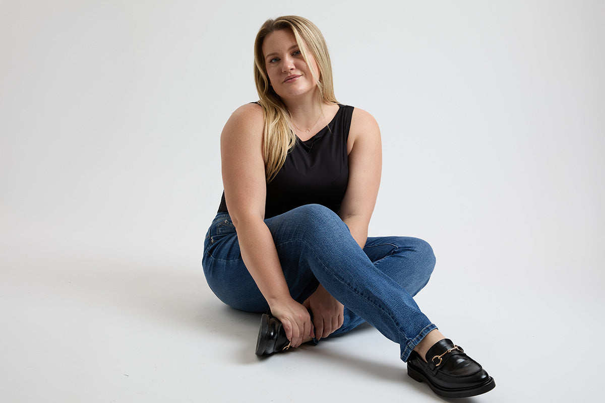 Women's plus High Rise Curve Confidence Straight Jeans view 11 - High-Waisted - Women'S Plus Jeans On Sale (bottom)