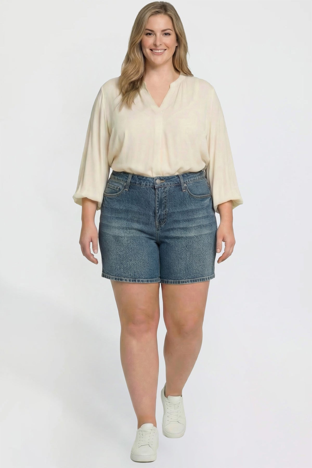 Women's plus Luxe Essential Short view 7 - Womens Plus Shorts (bottom)